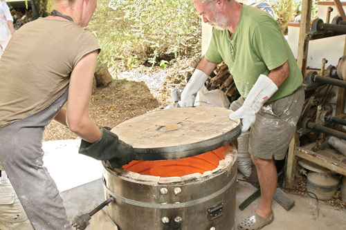 Raku firing with David Walters and Sarah Walters