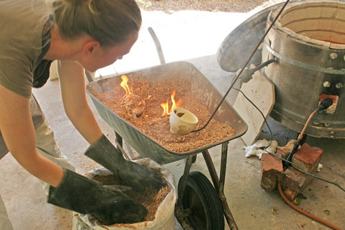 Raku firing with David Walters and Sarah Walters