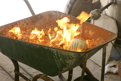 Raku firing with David Walters and Sarah Walters